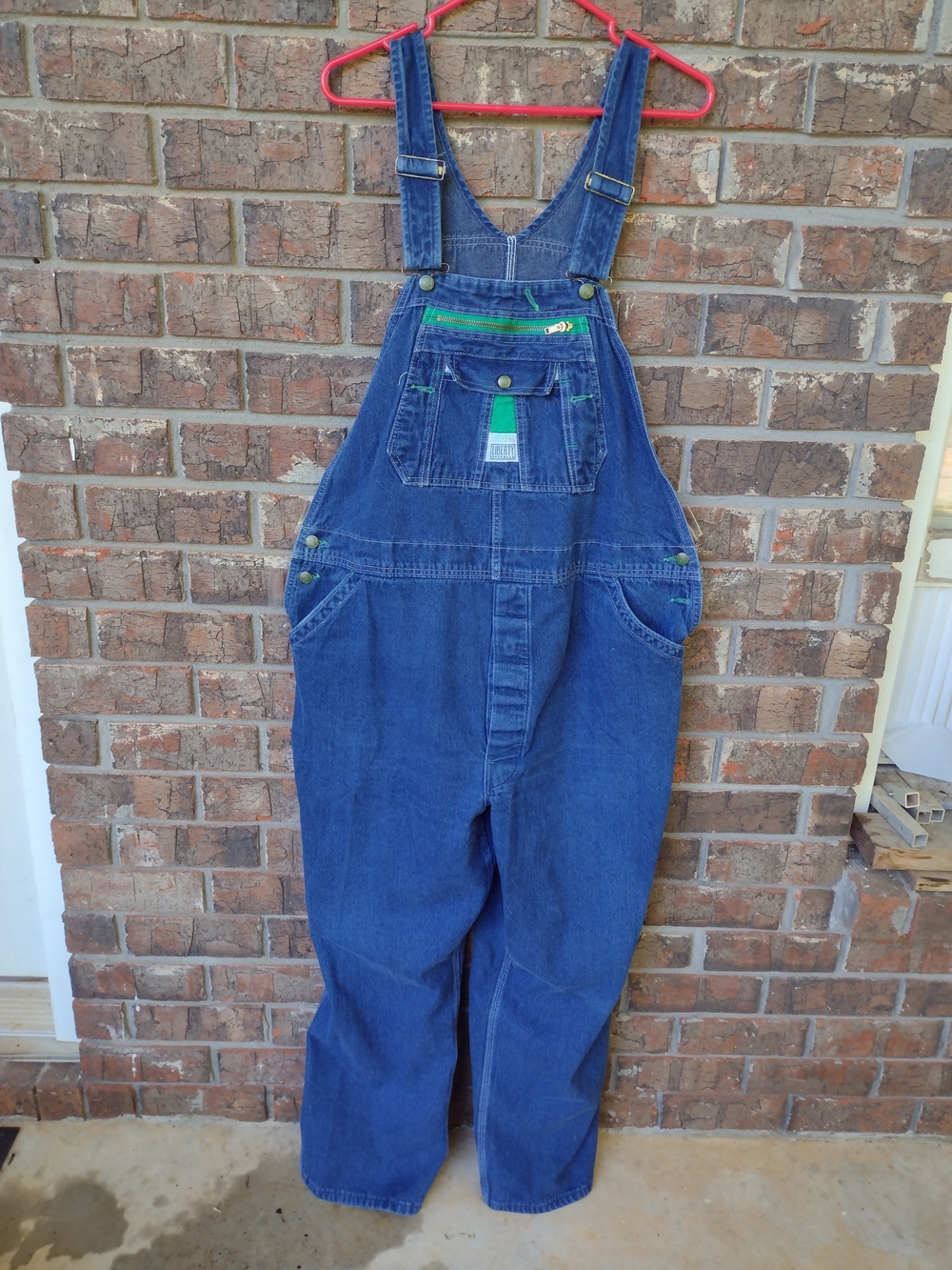 Liberty Bib Overalls Mens 42X28.5 Blue Denim Farmer Carpenter Chore Workwear USA